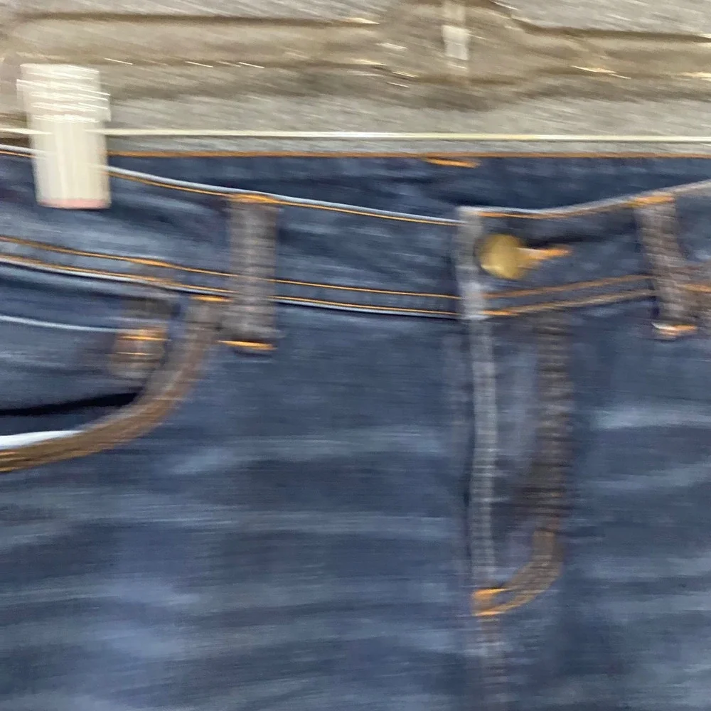 Faded Glory Womens Dark Wash Denim Bermuda Shorts Size 14 Stretch Knee Length